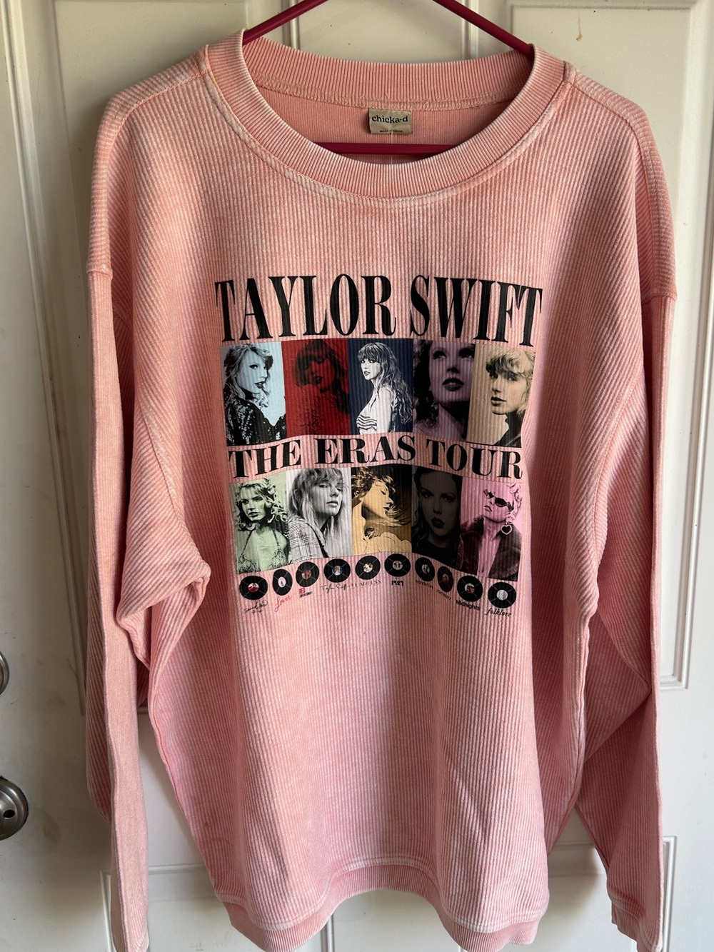 Taylor Swift Pink 'The Eras Tour' Women's Ribbed Knit Sweatshirt